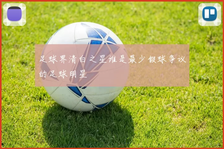 足球界清白之星谁是最少假球争议的足球明星
